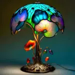 XLumina glas in glas led tischlampe dekorativ ambiente beruhigend klassik blau 7W