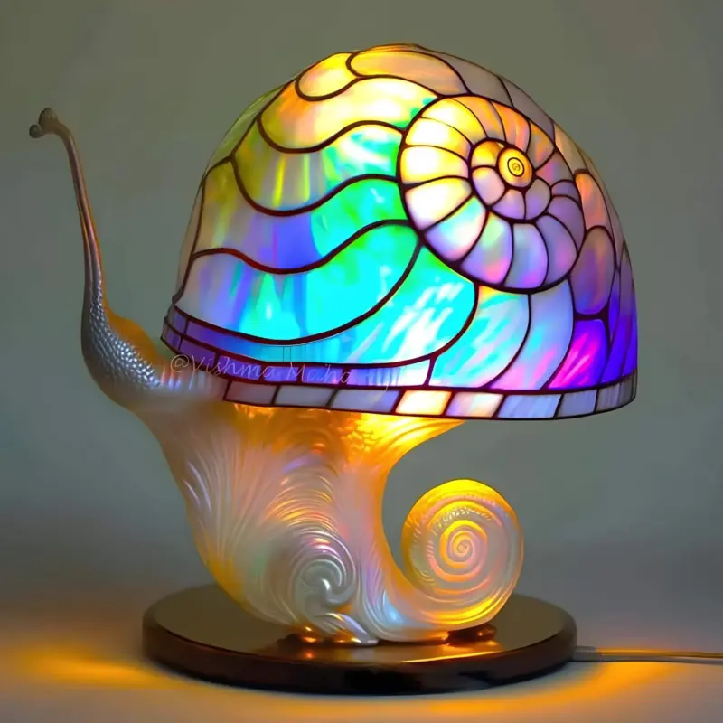 XLumina glas in glas led tischlampe dekorativ ambiente beruhigend klassik blau 7W