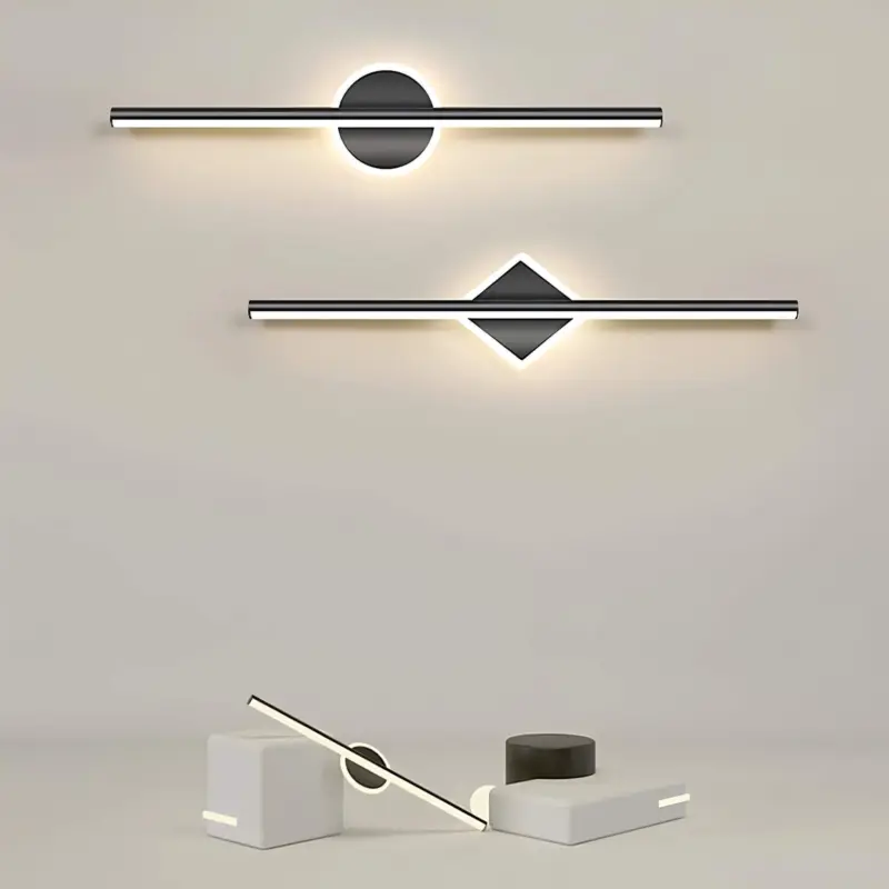 XLumina moderne led wandlampe rund vierkant schwarz gold wohnzimmer schlafzimmer badezimmer