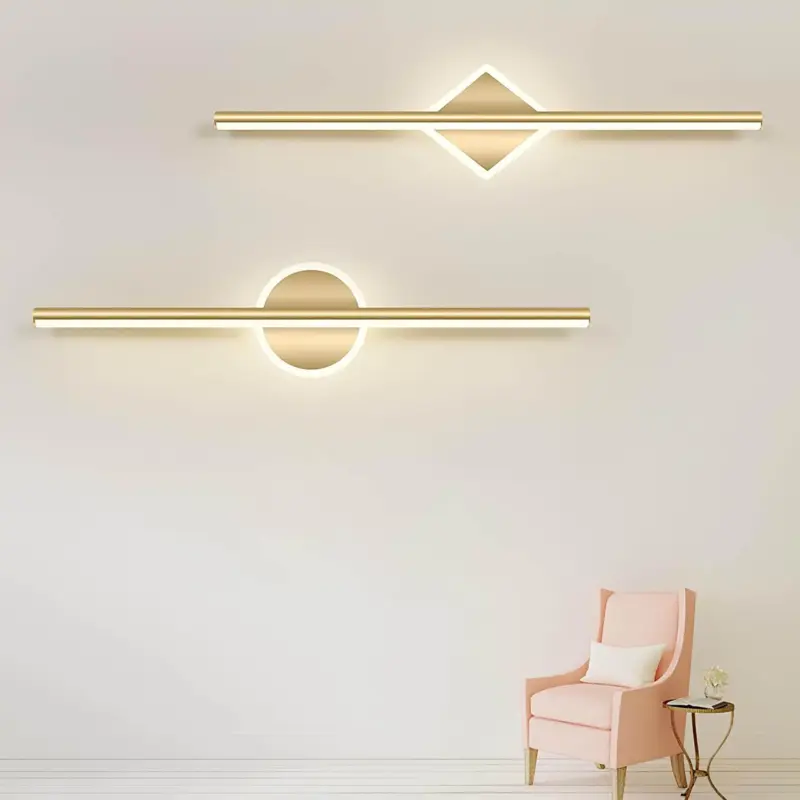 XLumina moderne led wandlampe rund vierkant schwarz gold wohnzimmer schlafzimmer badezimmer