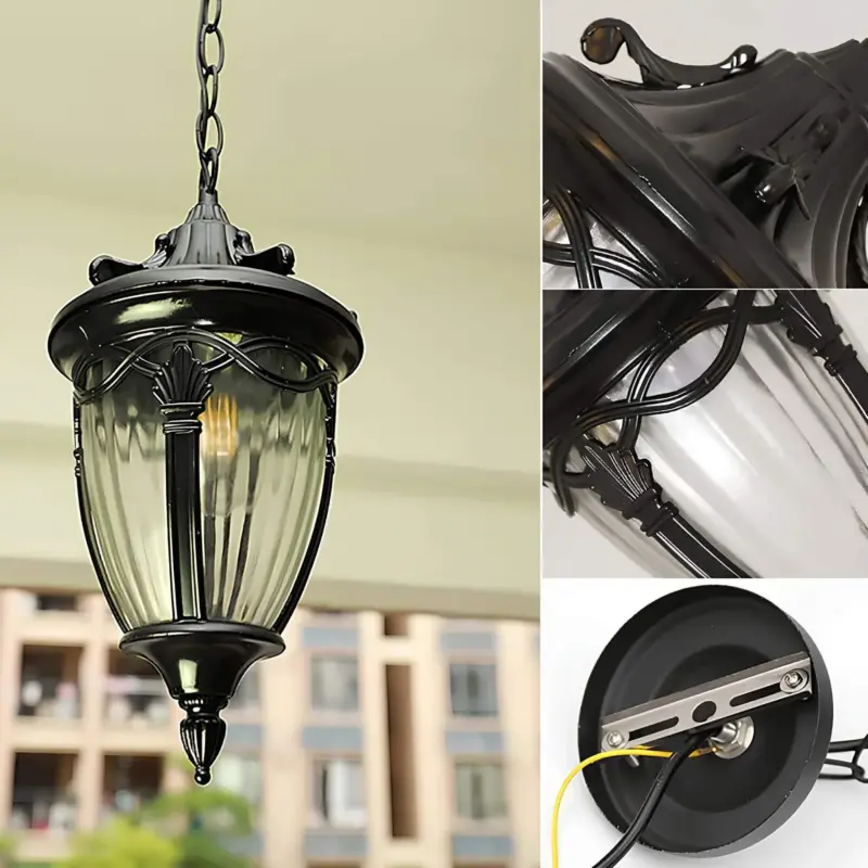 XLumina retro haengelampe klassisches design e27 metall glas schwarz weiss messing