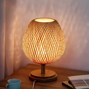 Homeko - Vintage Bamboo Table Lamp