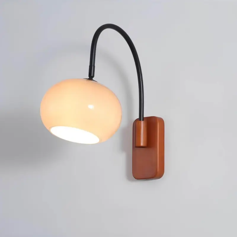 Xlumina drehbare bauhaus wandleuchte kaki glas elegant flexibel modern