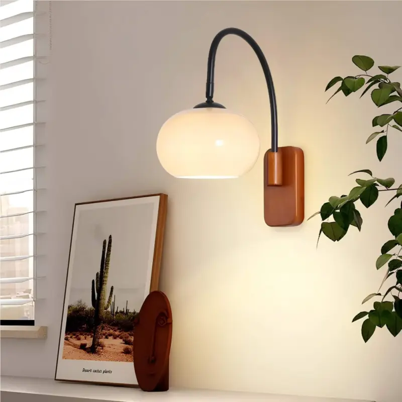 Xlumina drehbare bauhaus wandleuchte kaki glas elegant flexibel modern5