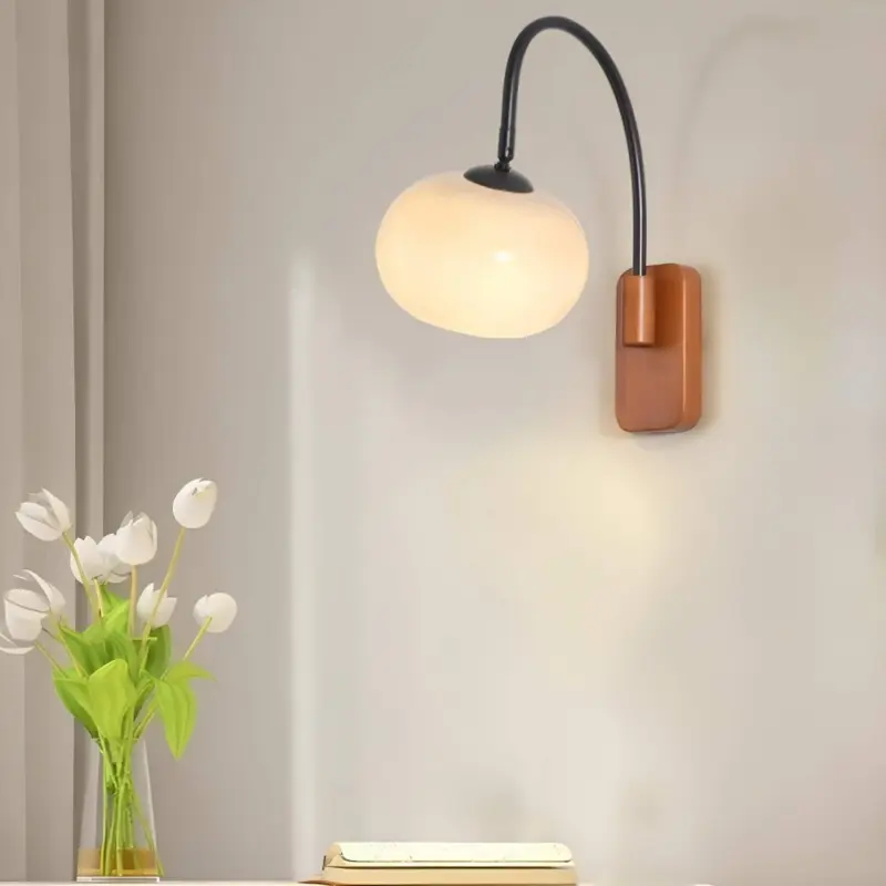 Xlumina drehbare bauhaus wandleuchte kaki glas elegant flexibel modern6