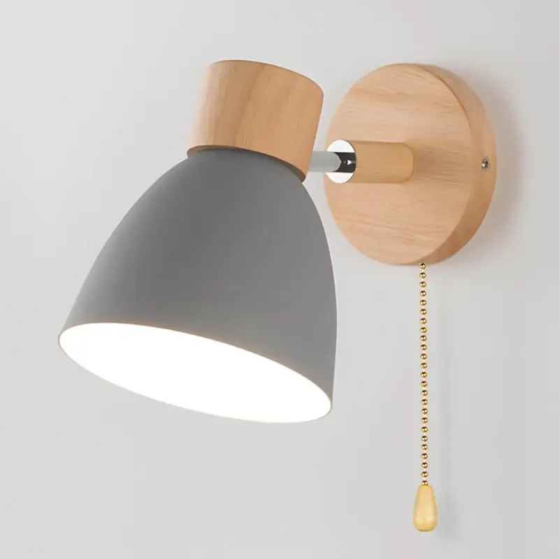 Yadiel skandinavische holz wandleuchte natuerlicher rahmen e27 beleuchtung xlumina
