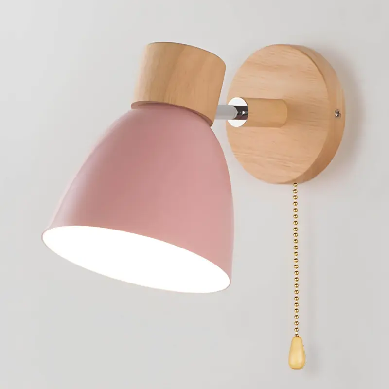 Yadiel skandinavische holz wandleuchte natuerlicher rahmen e27 beleuchtung xlumina5