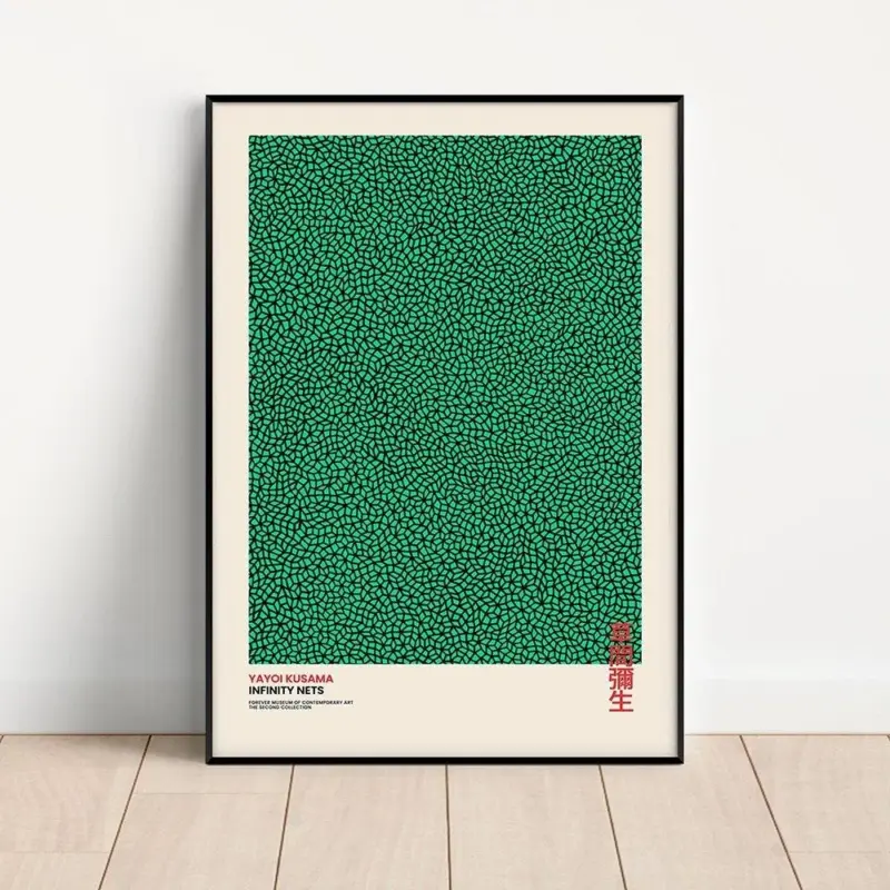 Yayoi kusama abstract line dots canvas poster