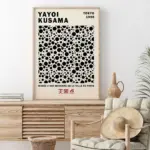 Yayoi kusama abstract line dots canvas poster