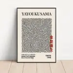 Yayoi kusama abstract line dots canvas poster