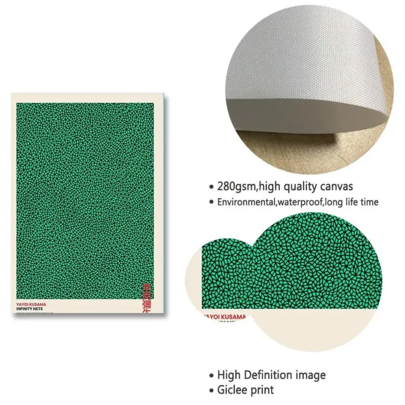 Yayoi kusama abstract line dots canvas poster