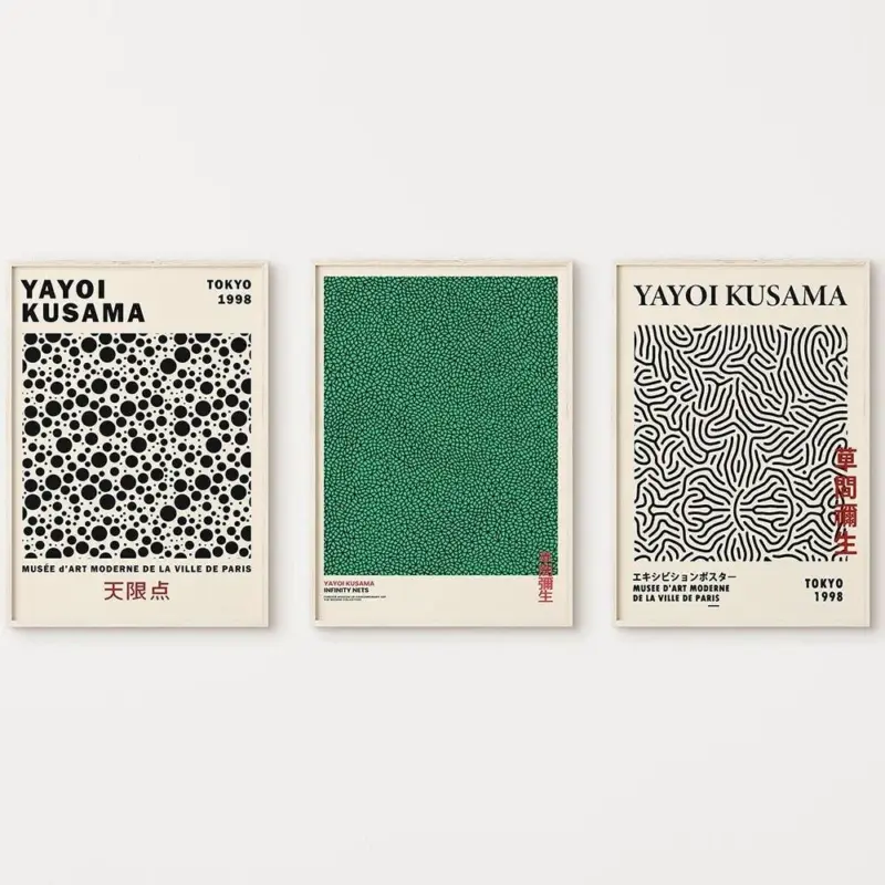 Yayoi kusama abstract line dots canvas poster