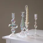 yizzLuxury-Iridescent-Candle-Holders-Decor-for-Table-Nordic-Rainbow-Vase-Flower-Home-Decoration-Glass-Candlestick-Wedding YizzLuxury Iridescent Candle Holders Decor for Table Nordic Rainbow Vase Flower Home Decoration Glass Candlestick Wedding