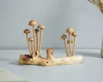 Enoki Mushrooms Wooden Sculpture Nature Statue 2.webp