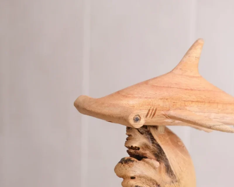 Hammerhead Shark Figurine Personalized Statue Wooden Sculpture Miniature Sea Life 4.webp