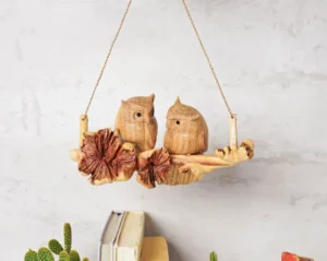 Hanging Wooden Owl Wood Carving 1.webp