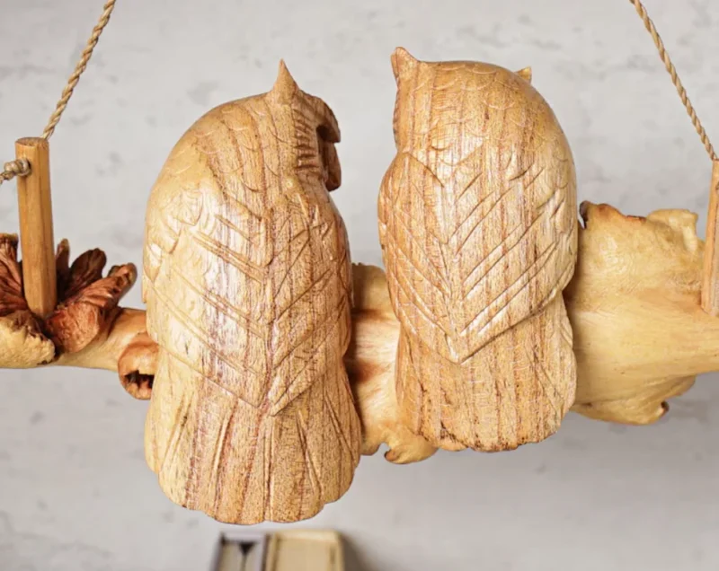 Hanging Wooden Owl Wood Carving 3.webp