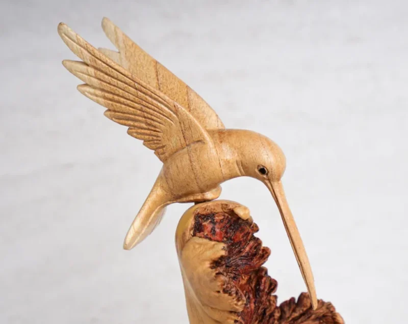 Hummingbird Flight Flying Bird Art Rustic Figurine 3.webp