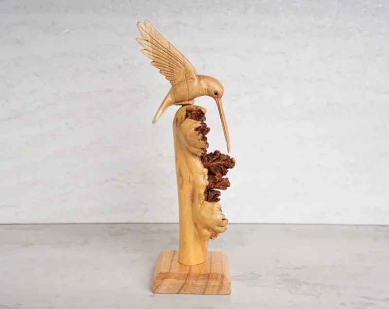 Hummingbird Flight Flying Bird Art Rustic Figurine 4.webp