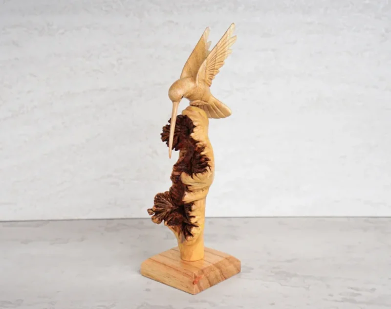 Hummingbird Flight Flying Bird Art Rustic Figurine 5.webp