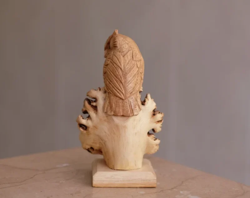 Owl on Tree Wooden Figurine Sculpture Decorative 3.webp