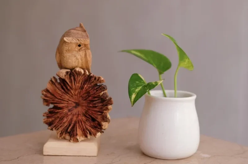 Owl on Tree Wooden Figurine Sculpture Decorative 7.webp