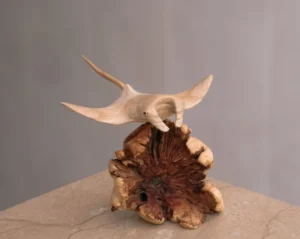 Wooden Manta Ray Figurine Fish Sculpture Art Statue Wood Carving Sea Life 1.webp