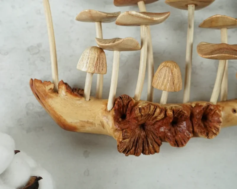 Wooden Mushroom Wall Art Hanging Ornament 2.webp