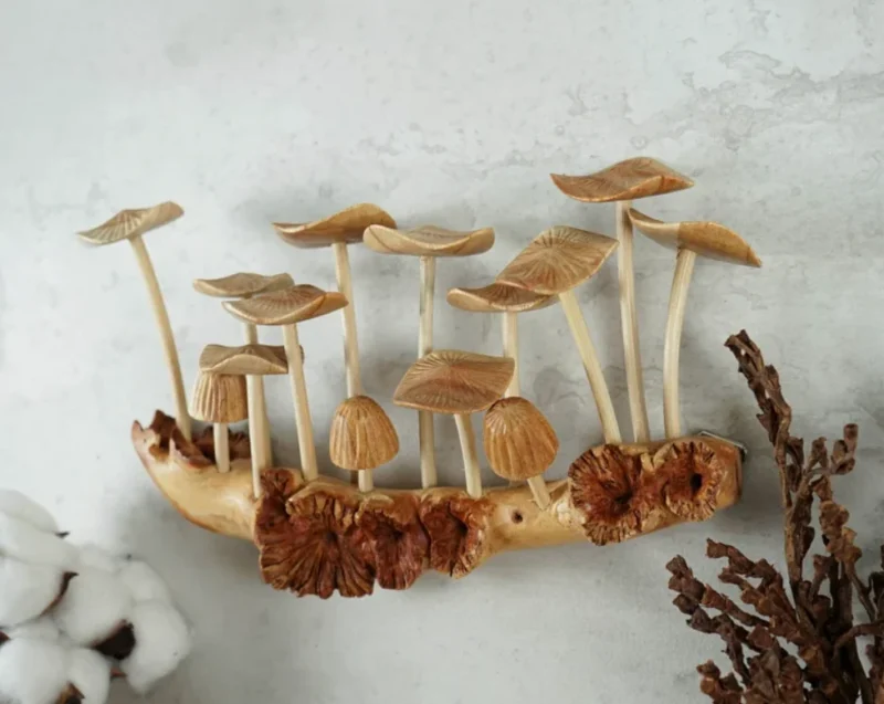 Wooden Mushroom Wall Art Hanging Ornament 3.webp