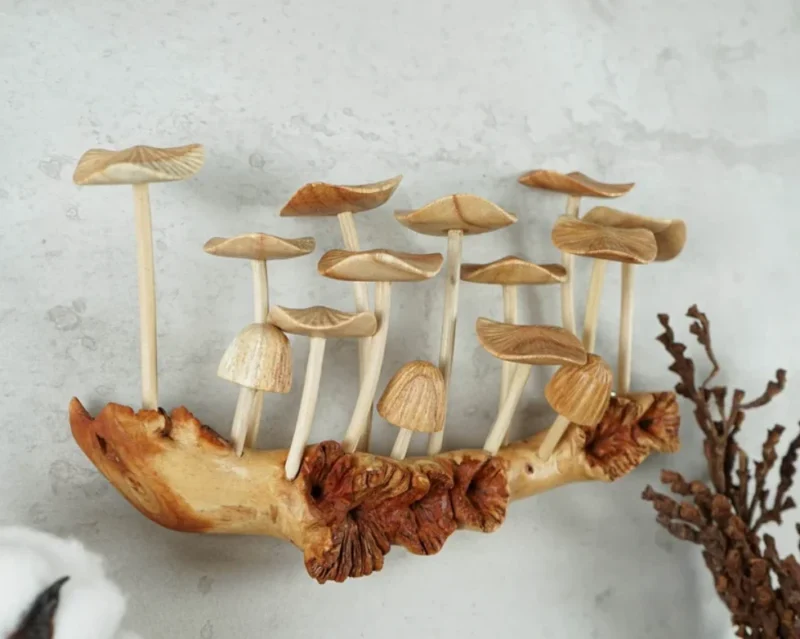 Wooden Mushroom Wall Art Hanging Ornament 5.webp