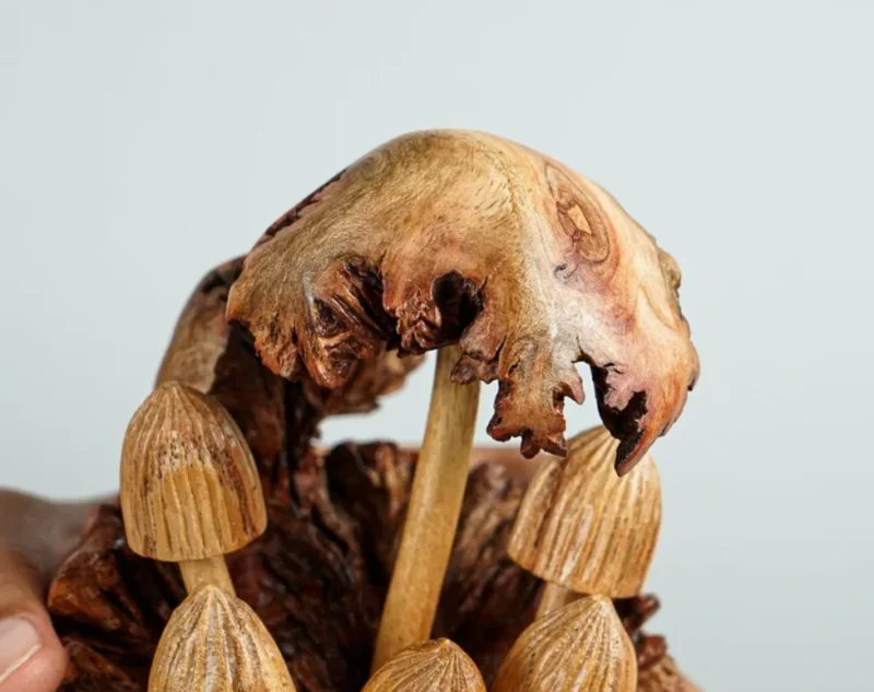 Wooden Mushroom Wall Art Hanging Ornament Handcraft 2.webp