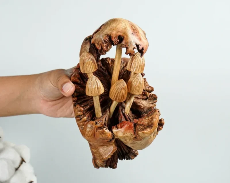 Wooden Mushroom Wall Art Hanging Ornament Handcraft 4.webp