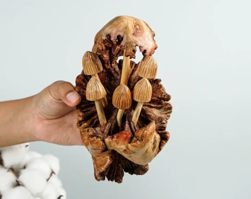 Wooden Mushroom Wall Art Hanging Ornament Handcraft 6.webp
