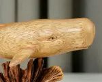 Wooden Sperm Whale Statue Personalized Figurine Sculpture Animal Wood Carving Handmade Ornaments 3.webp